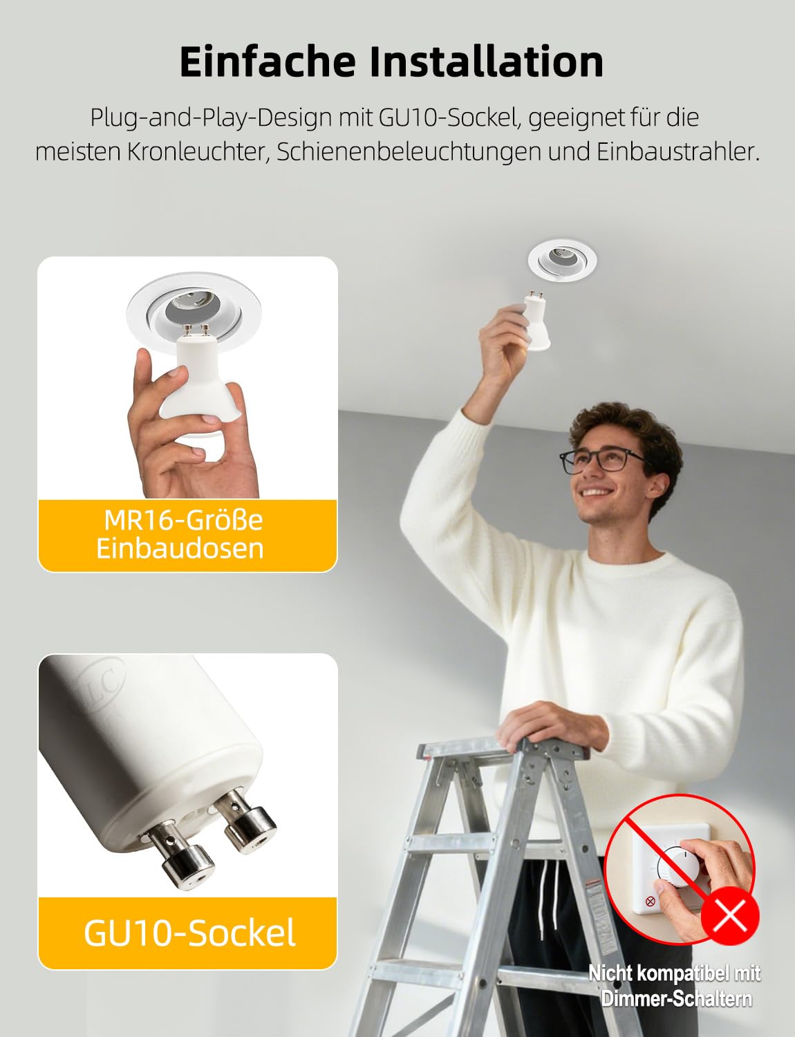 iLC LED GU10 Farbwechsel Lampe, Led Spots Birne Reflektorlampe, 5W Dimmbar Warmweiß (2700K) RGB LED Leuchtmittel, 200 Lumen, Fernbedienung inklusive (8 Stück)