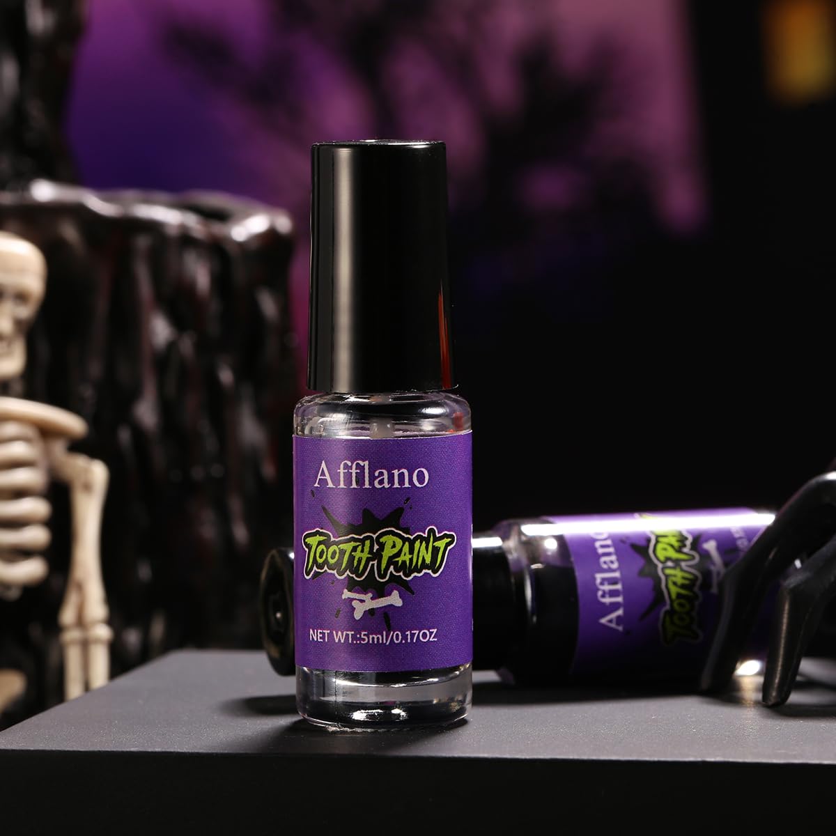 DE'LANCI Denti Neri di Halloween, Trucco SFX per Decomposizione, Asciugatura Rapida, Durevole e Non Scolorisce, Pulire Spazzolando 5 ml/0,17 oz DE'LANCI Denti Neri di Halloween, Trucco SFX per Decomposizione, Asciugatura Rapida, Durevole e Non Scolorisce, Pulire Spazzolando 5 ml/0,17 oz