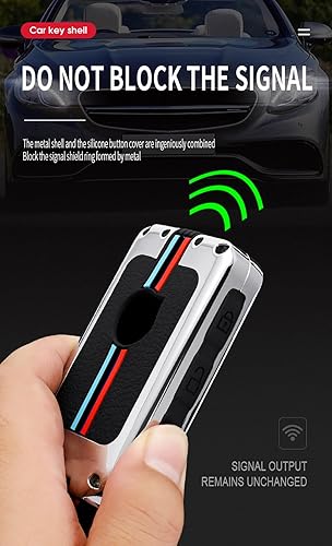 Miniatura 7 de ontto Funda de metal para llavero Volvo Smart Remote sin llave, protector de llave de coche, anticaída, antiarañazos para XC90 XC60 XC40 S60 S90 V60