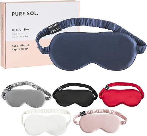 Miniatura 1 de Pure SOL. Máscara de sueño de seda, máscara de ojos 100% seda de morera, máscara de ojos para dormir y vendar los ojos para siesta durante el viaje