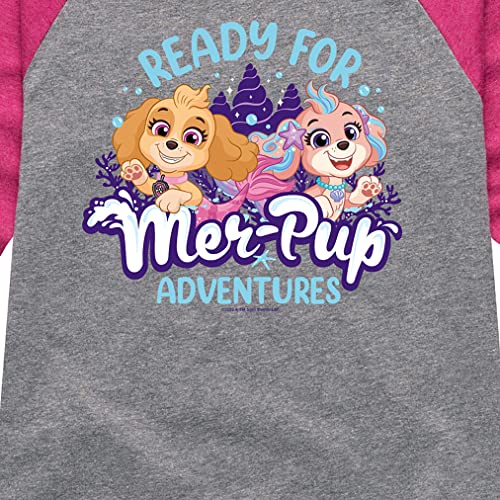 HYBRID APPAREL - Paw Patrol Aqua Pups - Ready for Merpup Adventures - Toddler and Youth Girls Raglan Graphic T-Shirt3