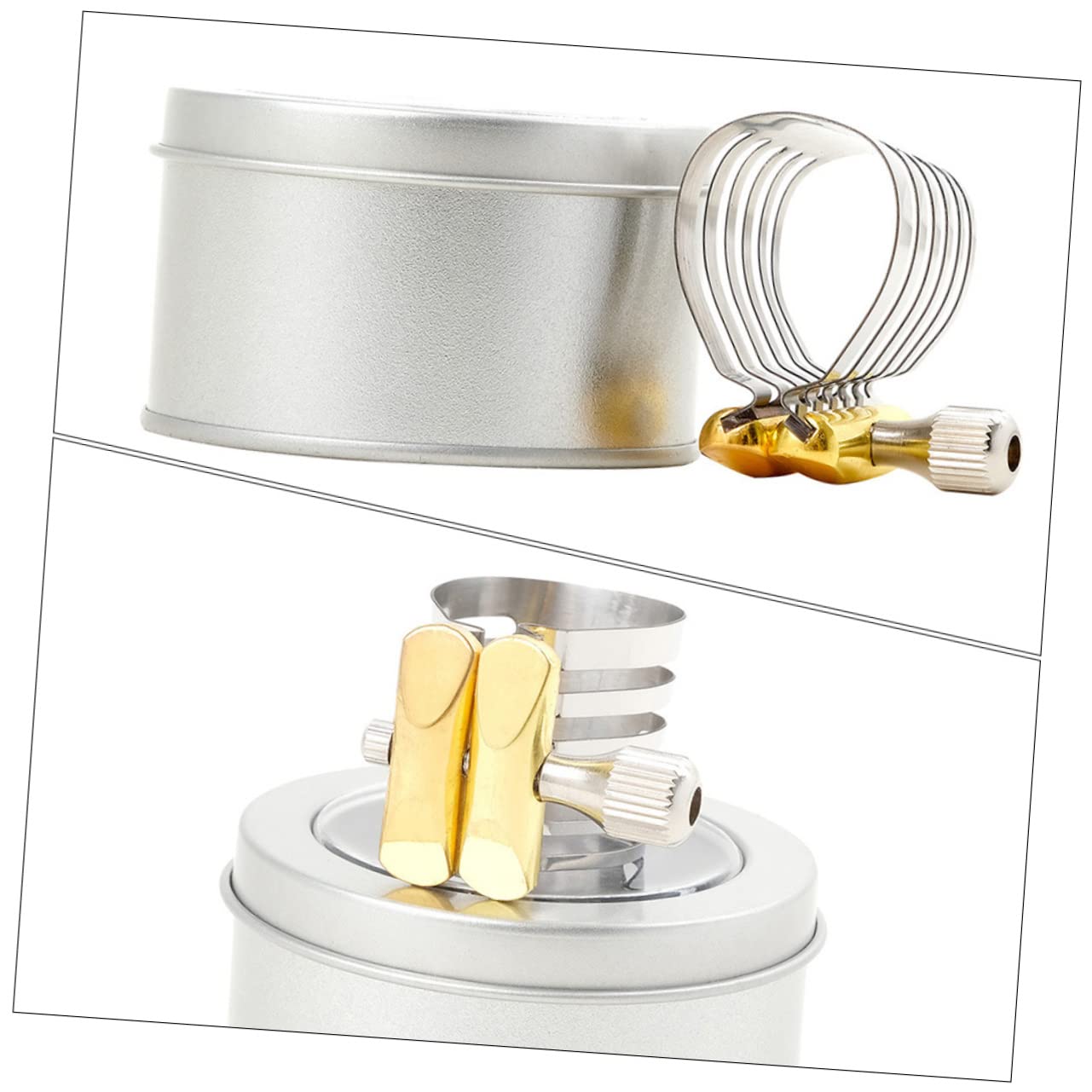 ibasenice 2stücke Stainless Steel Saxophon Clip Robuster Für Saxophon Als Ersatzteil Für Altsaxophon Tenorsaxophon Und Sopran Leicht Und Langlebig Dekorativer Look