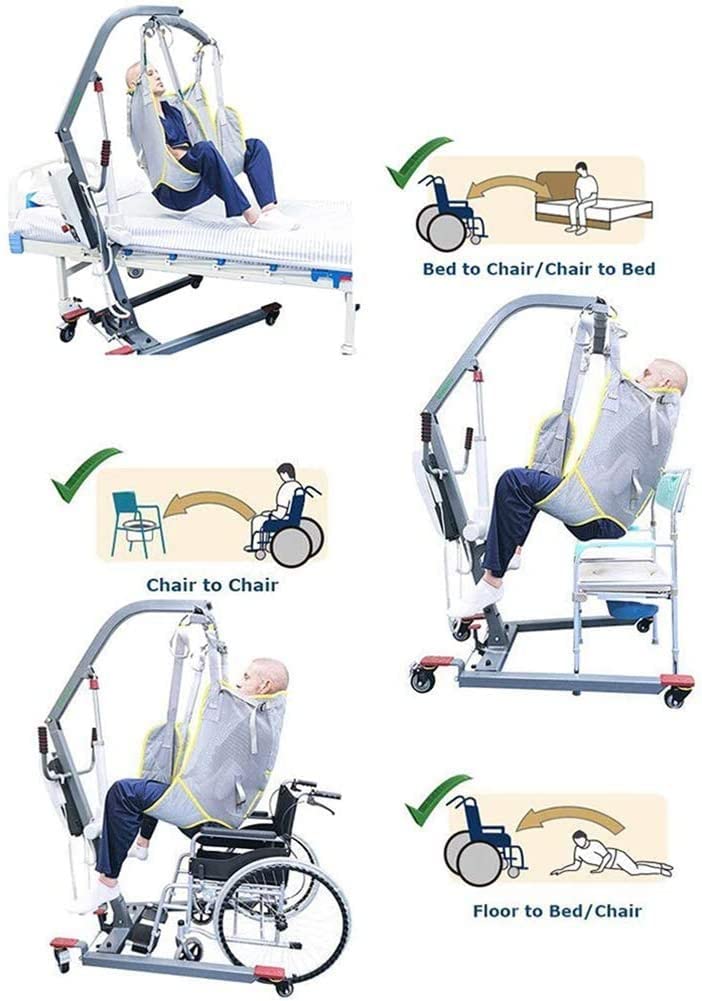 Ayuda al paciente acolchado con soporte para la cabeza, arnés de elevación de pacientes universal con abertura para el inodoro, capacidad de 230kg, arnés de malla de cuerpo completo para elevad