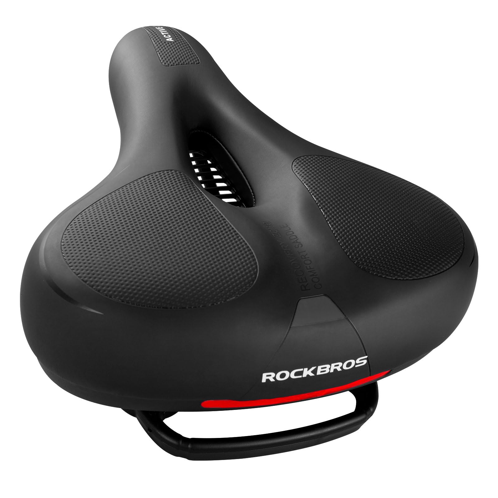 ROCKBROS Fahrradsattel Bequem Gelsattel Herren Damen Ergonomischer Breiter Fahrradsitz Weich Memory Foam MTB Rennrad 26 * 22cm Atmungsaktiv Wasserdicht,Schwarz