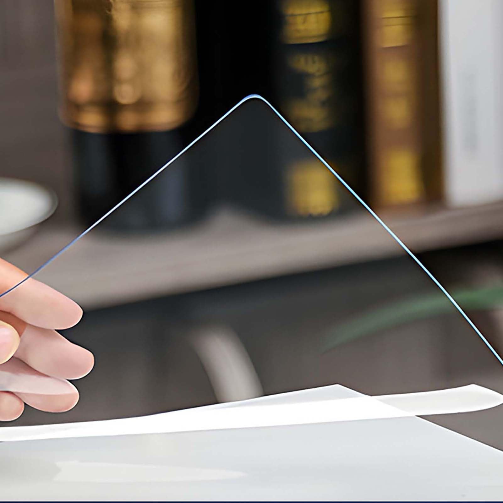 Sous-main de table rectangulaire résistant aux taches, transparent, résistant à l'huile et imperméable, en PVC, antidérapant, transparent : 99 %, pour la maison et la salle à manger 1 mm, 90 x 130 cm