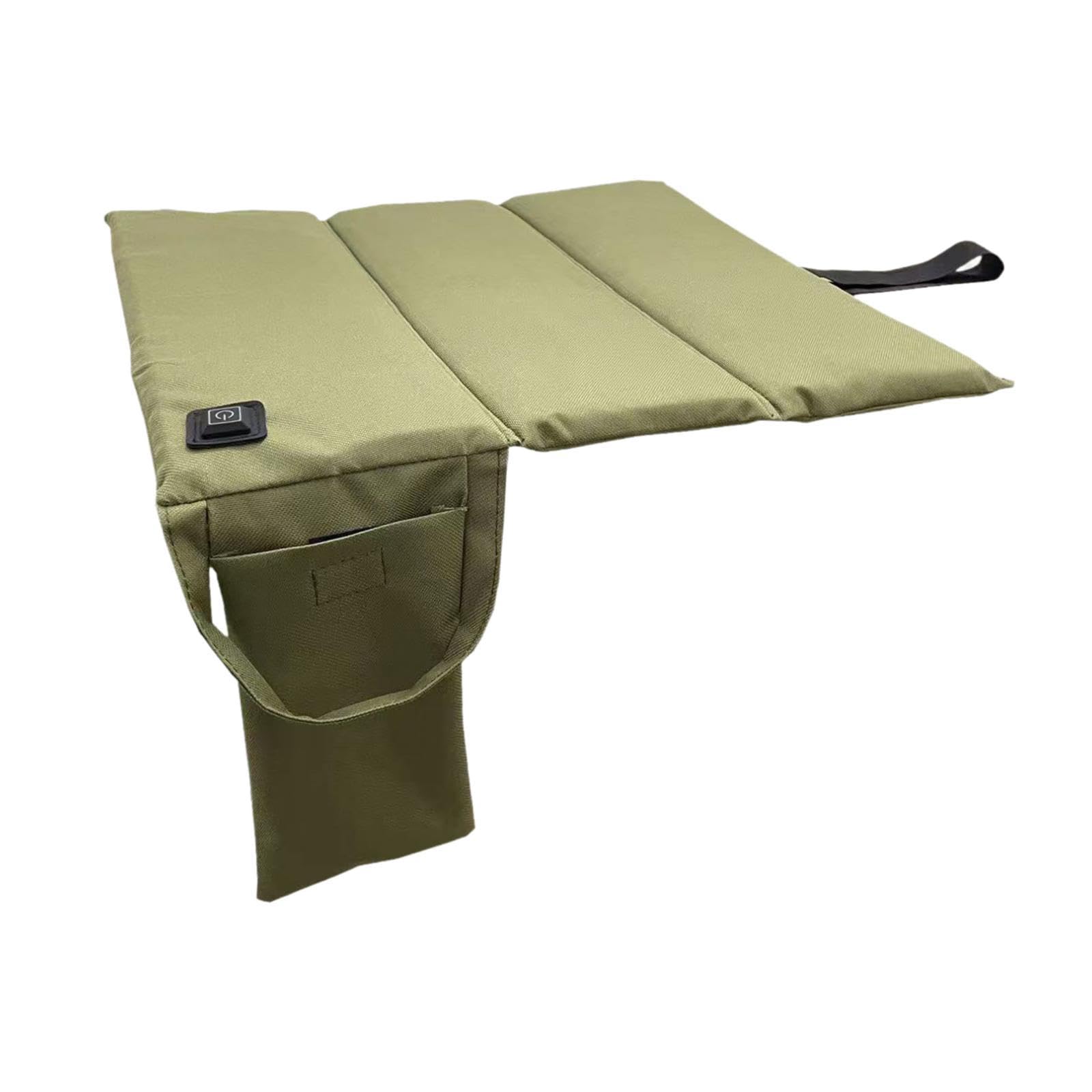 Milageto Beheiztes Sitzkissen, USB-Stromversorgung, warme Unterlage, Matte, tragbar, beheizbar, Sitzpolster, Stuhlpolster für Park, Trekking, GrÜn
