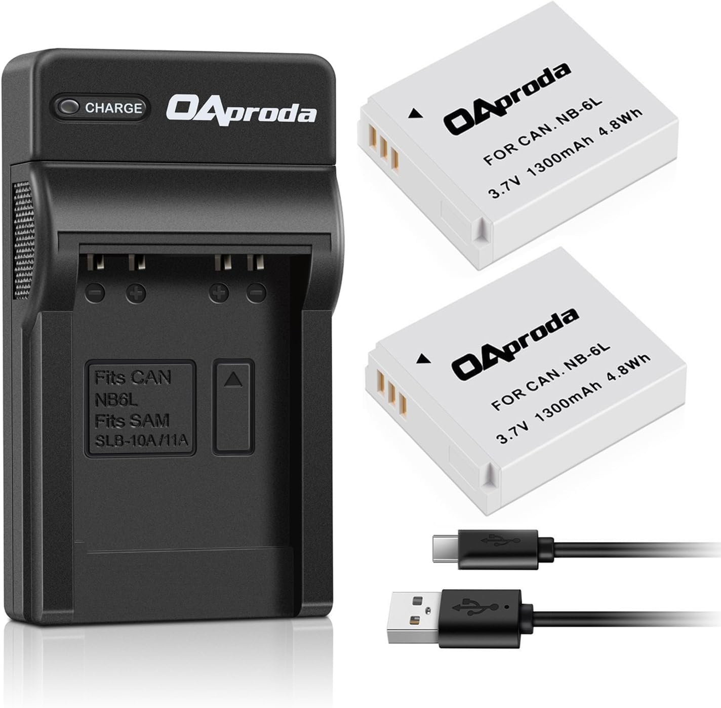 2 Pack NB-6L NB-6LH Battery and Rapid USB Charger for Canon PowerShot SX530 HS, SX710 HS, SX700 HS, SX610 HS, SX600 HS, SX540 HS, SX510 HS, SX500 is, SX280 HS, SX270 HS, D30, S90 Camera