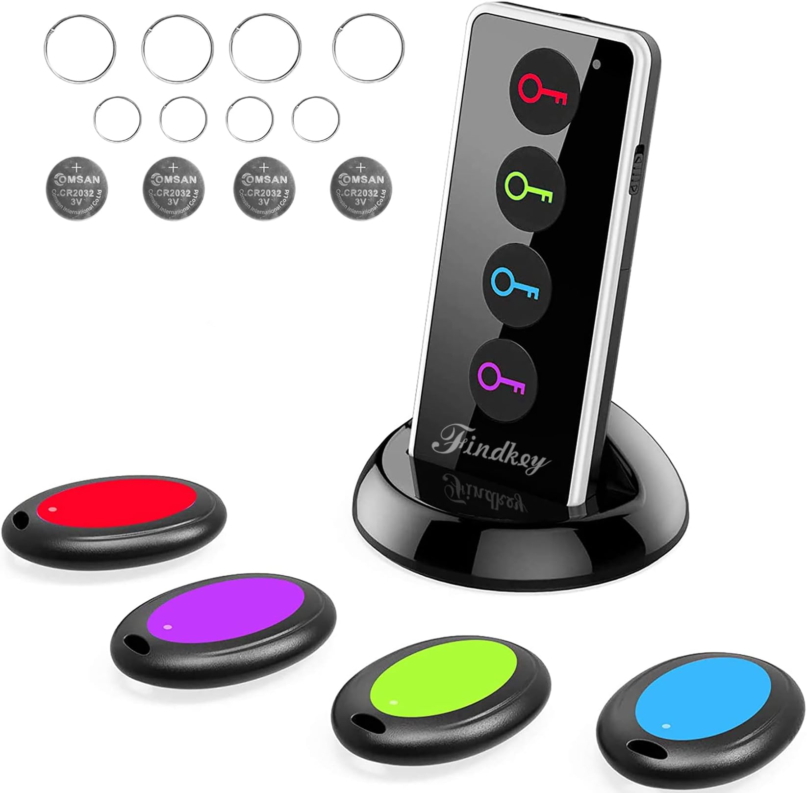 Key Finders,Ldcx Remote Finder Wireless Item RF Locator Make Noise,1 RF Transmitter 4 Receivers w/ 115ft Working Range,Anti Lost Tag Keys Wallet Pet Smart Tracker w/LED Flashlight and Key Rings