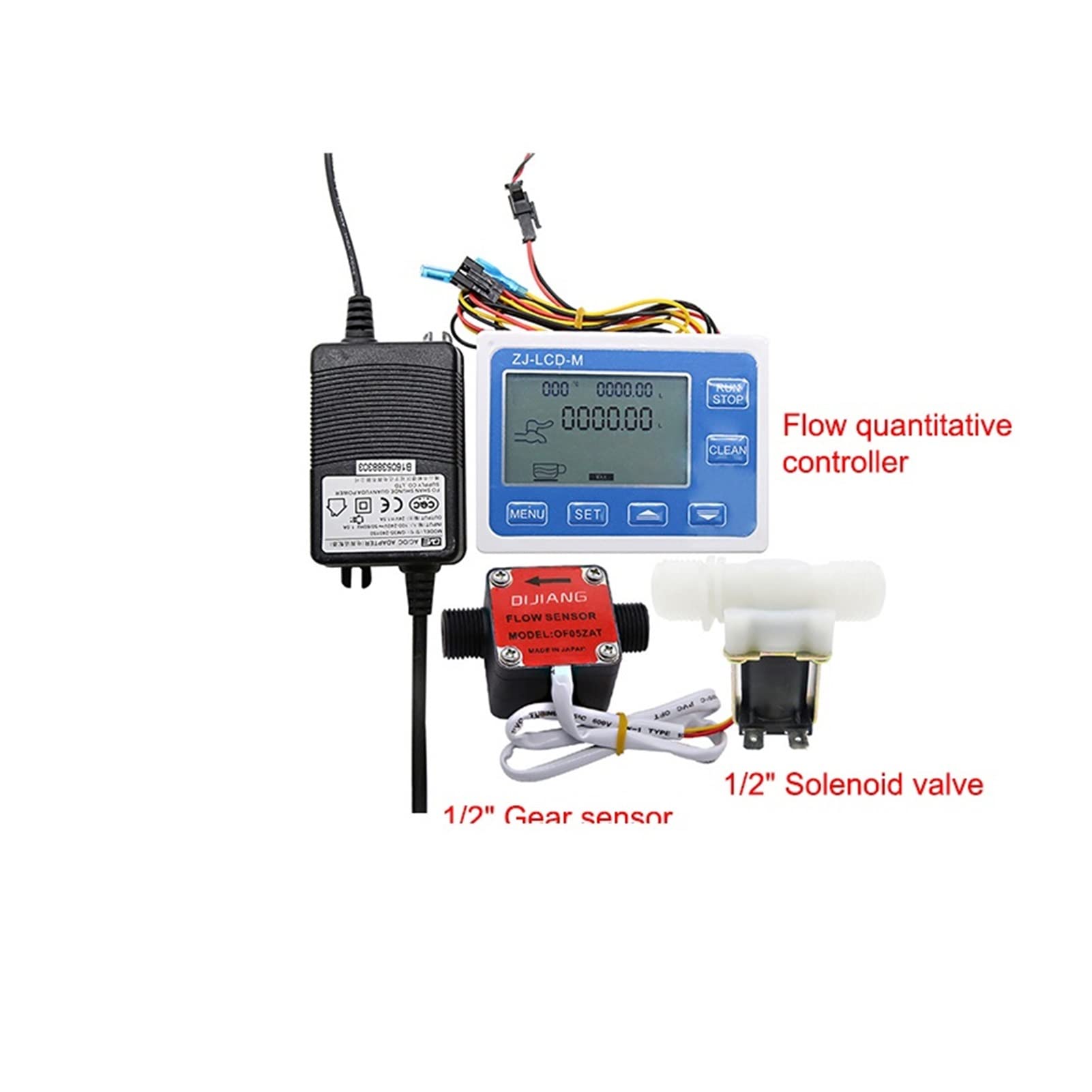 Wasserdurchflussmesser, DN15 Digitale Anzeigedurchflussmesser Quantitativer Controller 1/2 "Getriebesensormagnetventil verwendet, um flüssigen Strömungen zu steuern und anzuzeigen