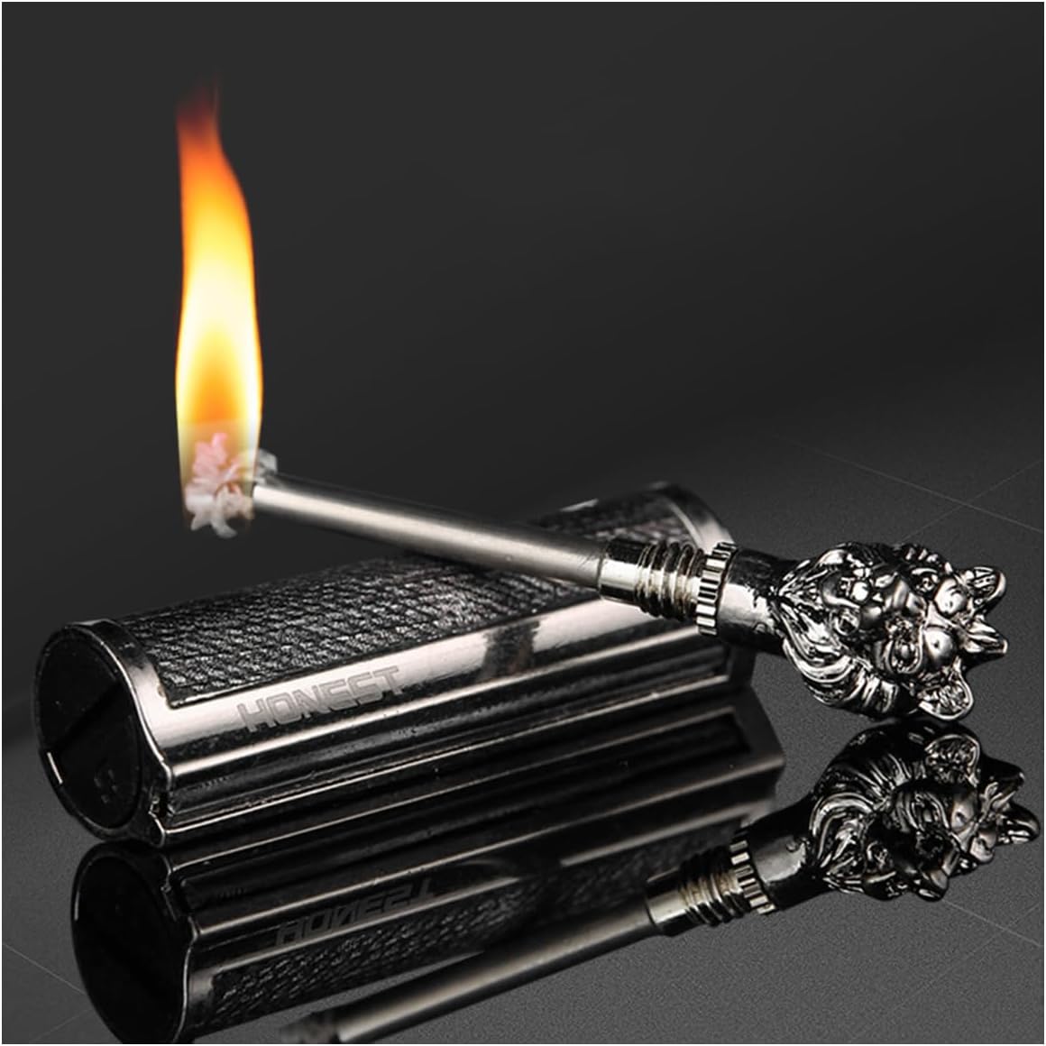 Lighter Torch Solar Lighter,Windproof Lighter, Black Ice & Gold, Gift Box, Gifts for Men Windproof Lighter (Silver)