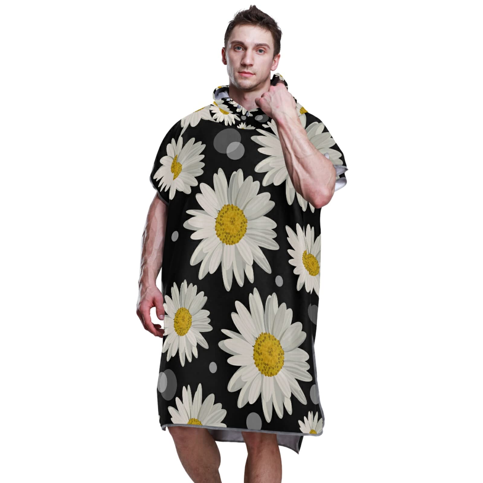 Poncho de surf adulte avec capuche et poche blouse à séchage rapide serviette en microfibre pour salle de bain, plage en plein air