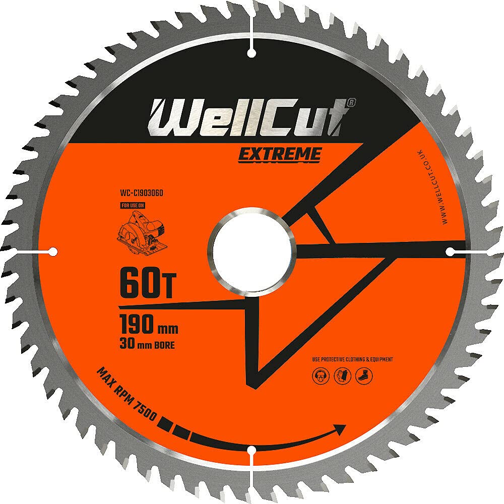 WellCut TCT Circular Saw Blades 190mm x 30mm Bore 24T & 48T & 60T (60 Teeth)