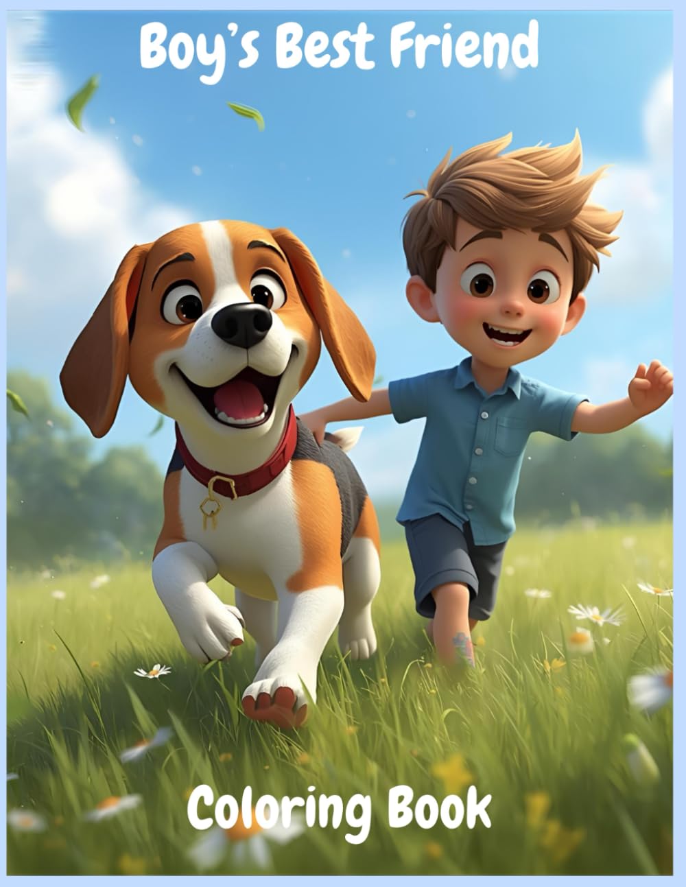 Boy's Best Friend: Fun Adorable Coloring Book of a Boy and his Dog
