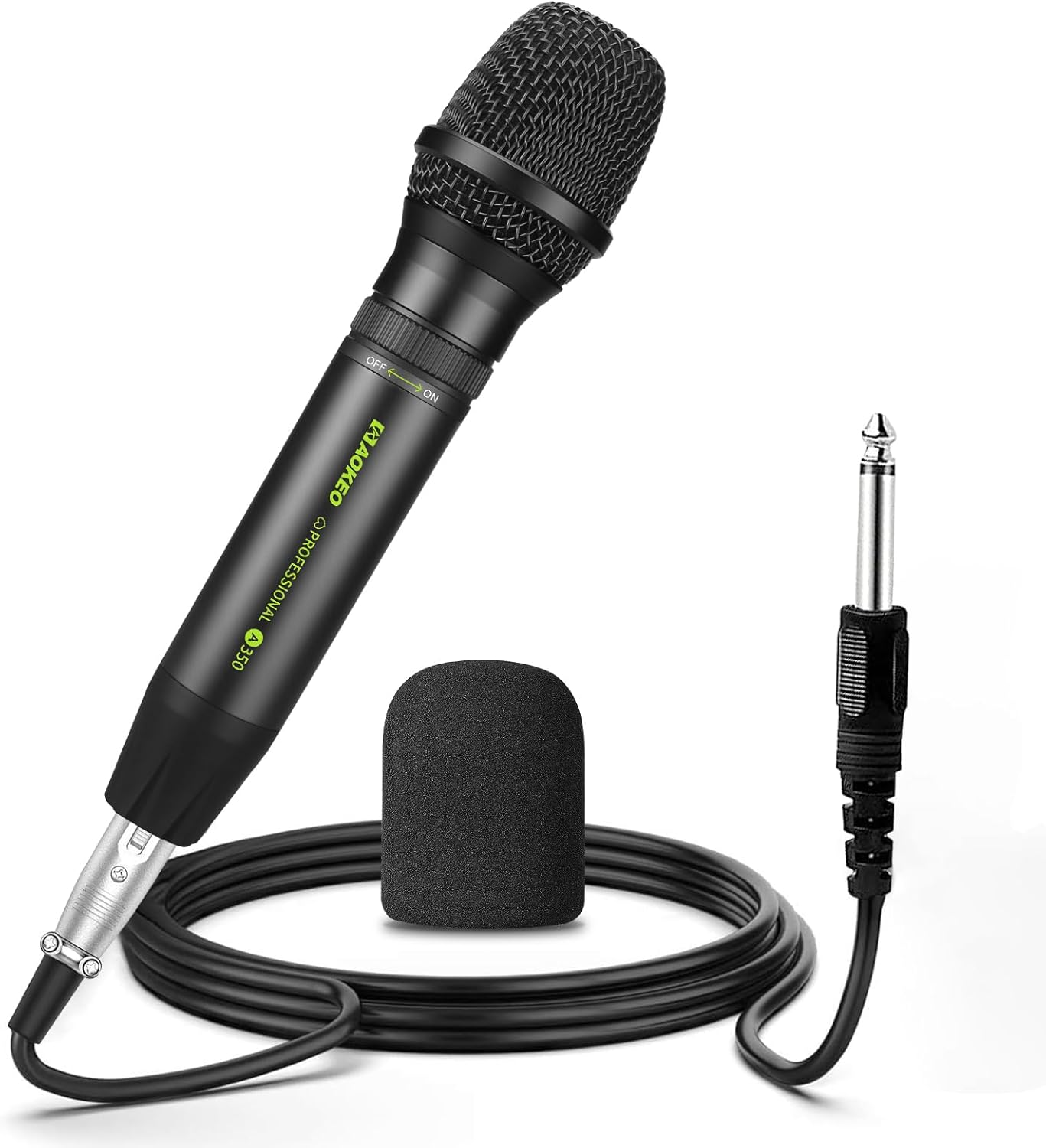 Aokeo Dynamic Karaoke Microphones, A350 Microphone for Singing with Foam Cover and 16.4ft XLR