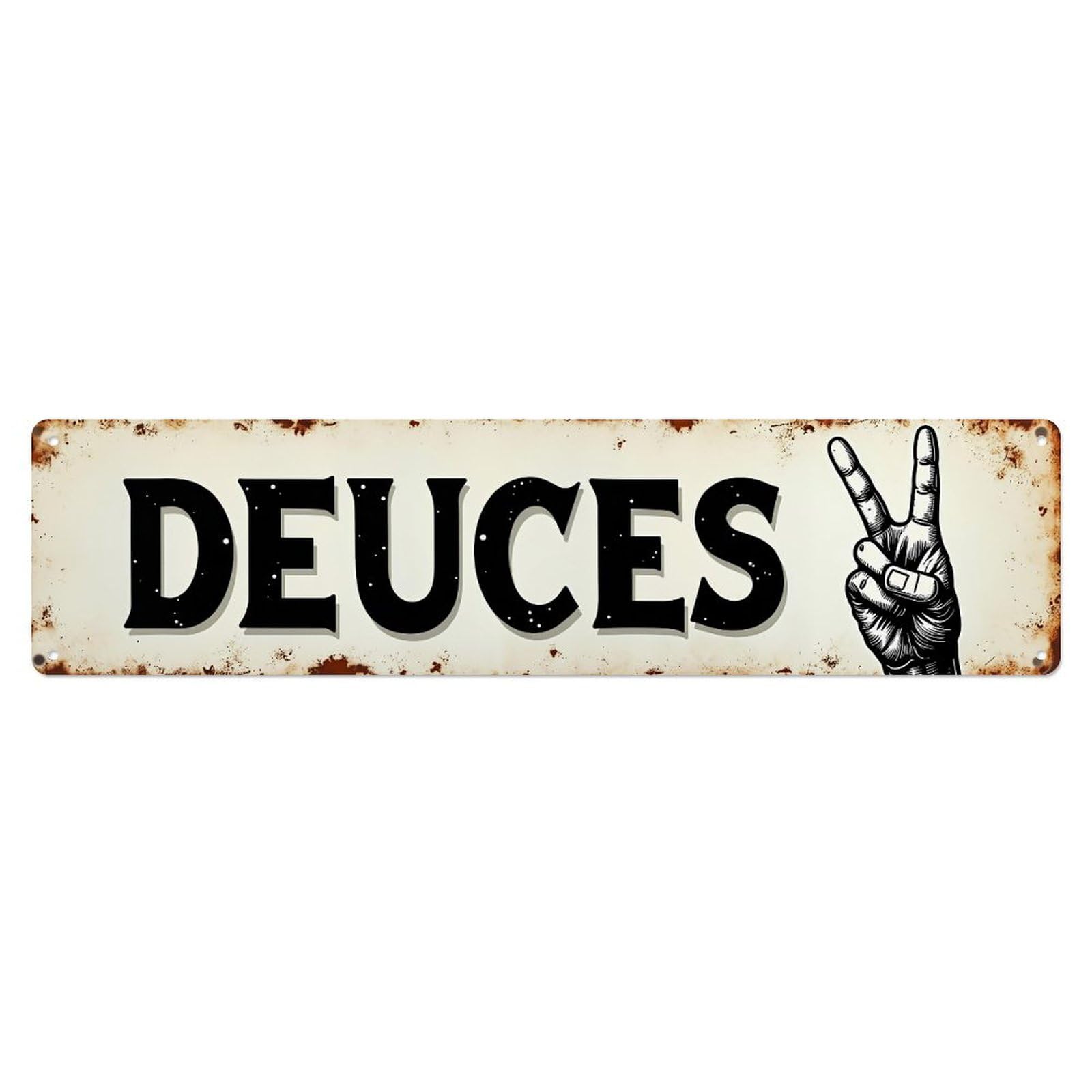 Deuces Hand Sign Vintage Metal Metal Tin Sign Plaque