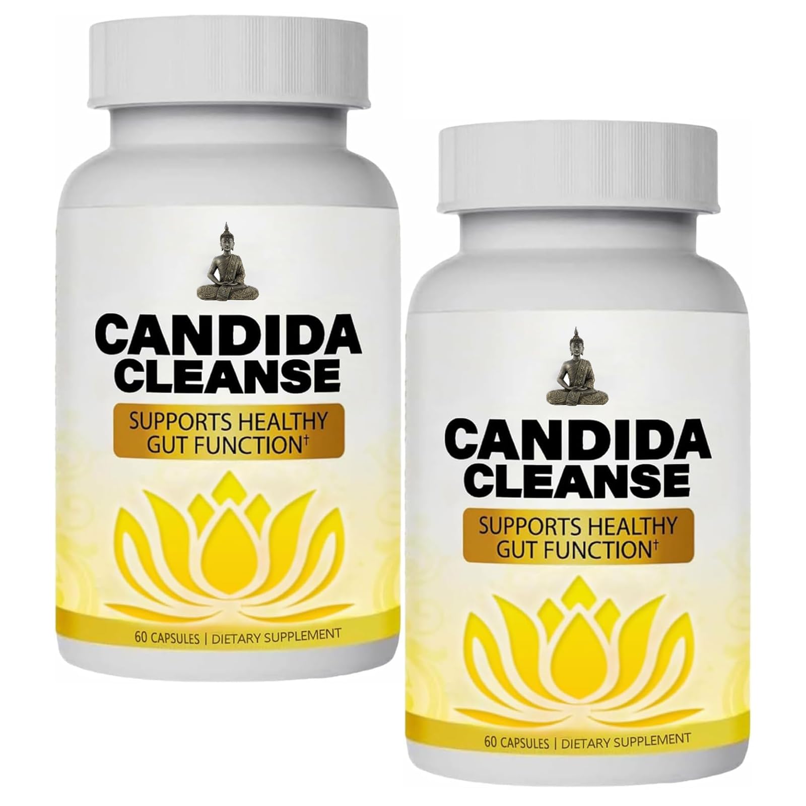 Candida Cleanse, Gut & Colon Support, Advanced Probiotic & Herbal Formula, Oregano Leaf, Wormwood, Black Walnut, Caprylic Acid-1 for Men & Women, 60 Capsules (1 Bottle)