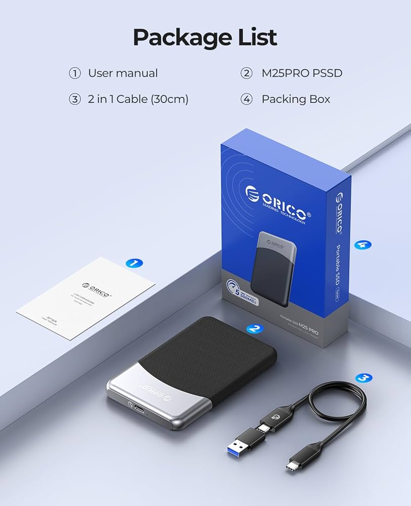 ORICO ポータブルSSD USB-C 5.2インチ2TB Amazon.com: ORICO 2TB Portable SSD for 3700MB/s, RGB