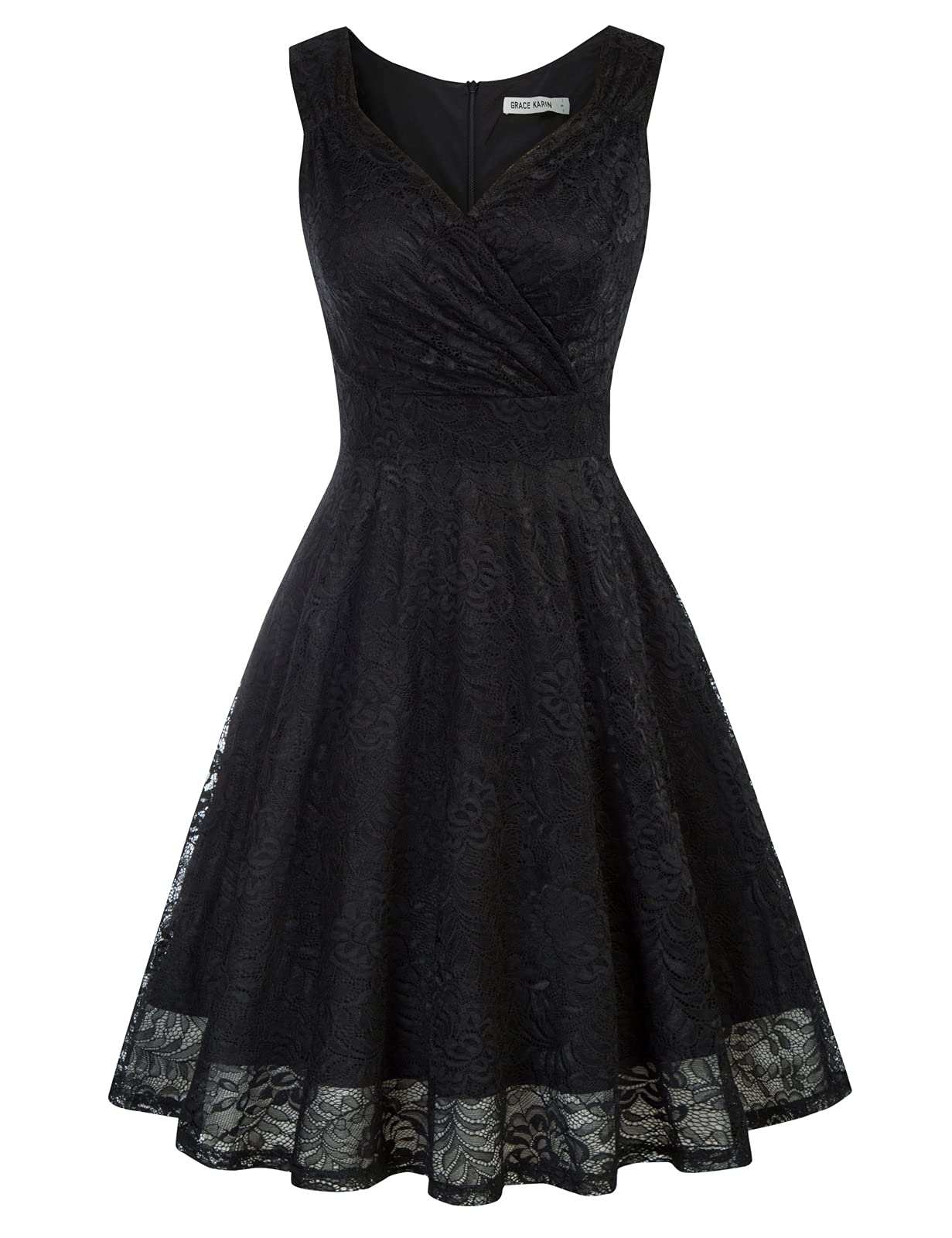 GRACE KARIN Abito da Donna in Pizzo Rockabilly Lunghezza al Ginocchio Stile retrò Vintage