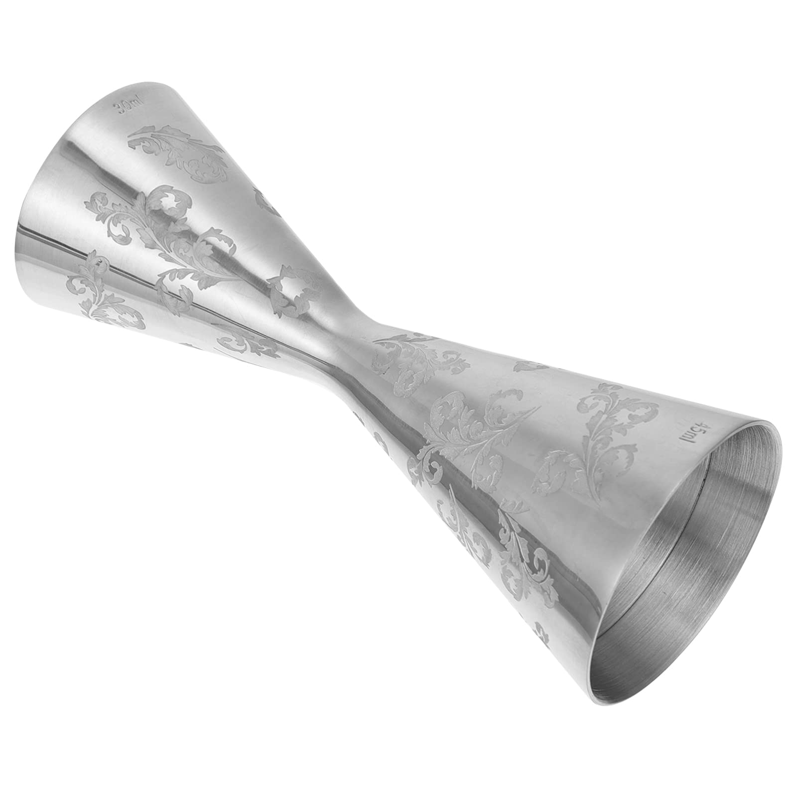 DOITOOL Specialty Tools Cocktail Measuring Jigger for Bartending Stainless Steel Double Jigger Shot Measure Cup Professional Japanese Jigger 30/ 45ml (Leaves) Stainless Steel Measuring Cups