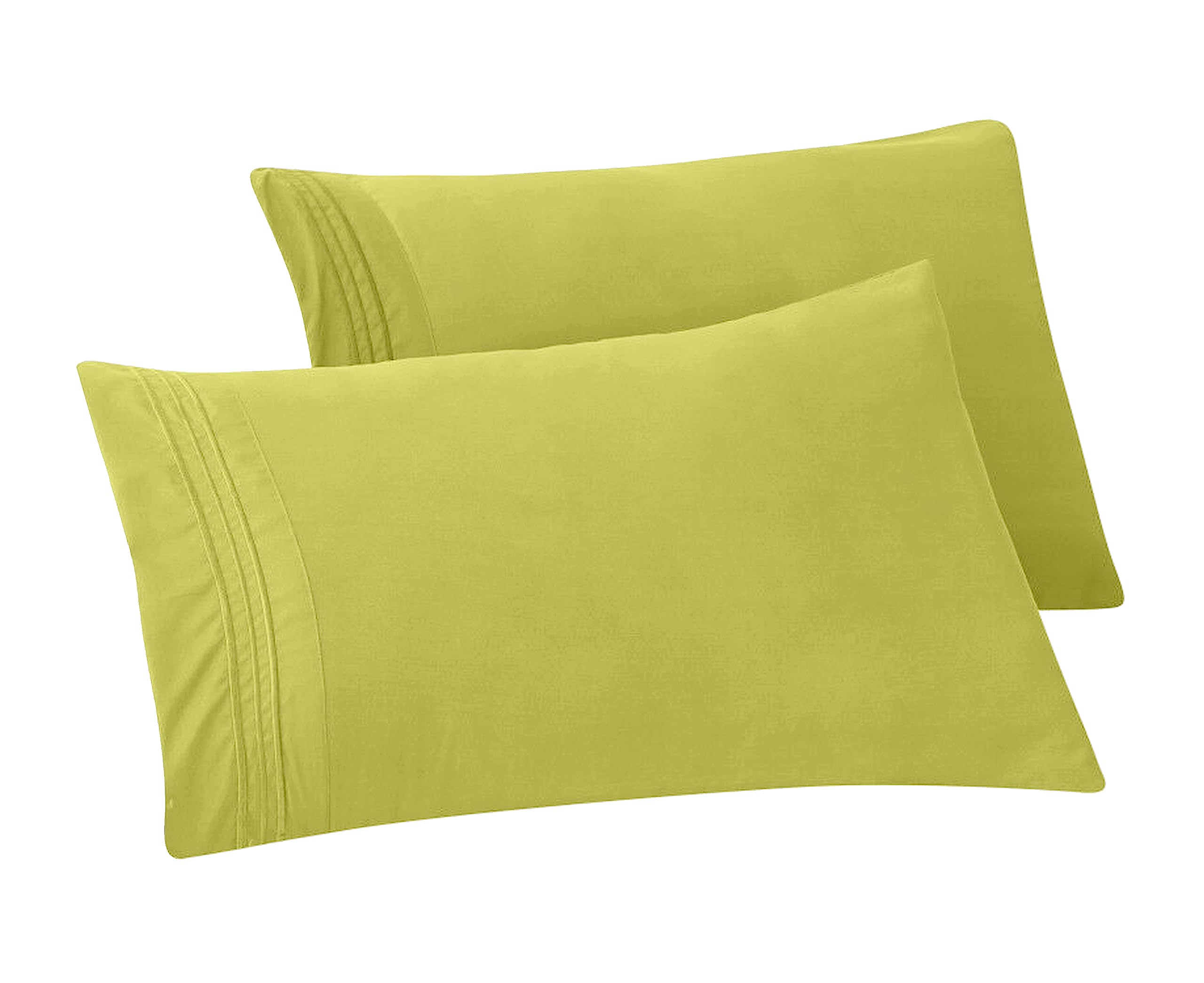 Elegant ComfortSolid Pillowcases 1500 Thread Count Egyptian Quality Microfiber - Smooth Weave, Wrinkle and Fade Resistant, Easy Slip-On, 2-Piece Set, Standard/Queen Pillowcase, Pistachio Green