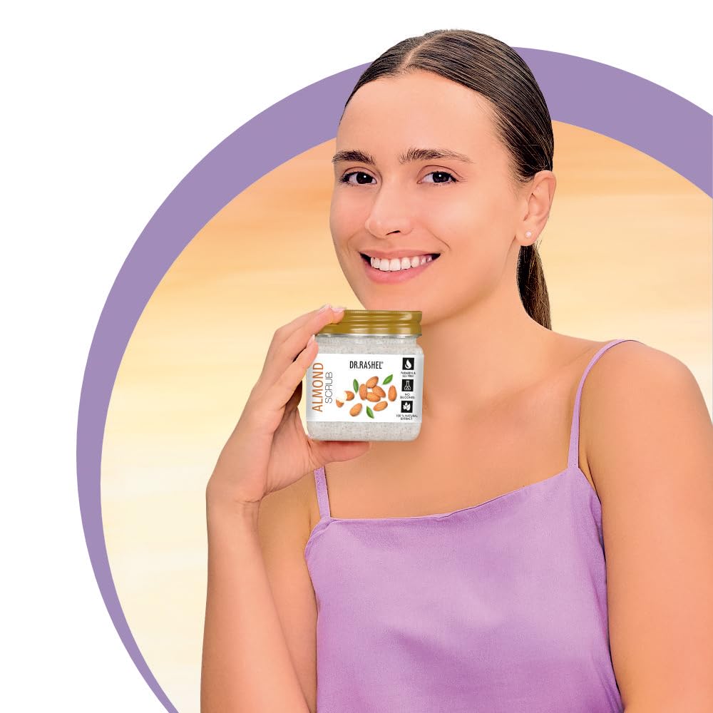 DR.RASHEL Almond Scrub For Face & Body (380 Ml) | All Skin |Cleanser Scrub For Deep Exfoliation | Dead Skin Remover | Tan Removal | Blackhead Remover - Image 3 thumbnail