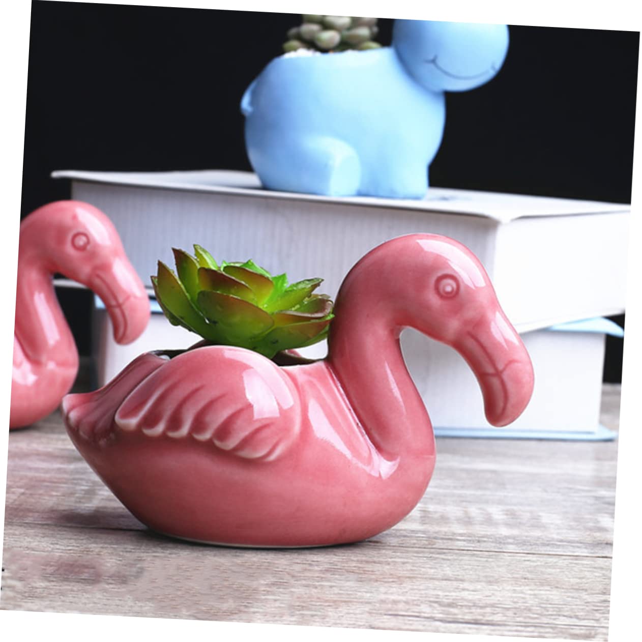 Pink Flamingo Planter Pot Flamingo Flower Pot Pink Succulent Pot Pink Planter Pot Indoor Plant Pots Home Decor Plant Decor Pots for Plants Succulent Plant Container Vase Ceramics - Image 2