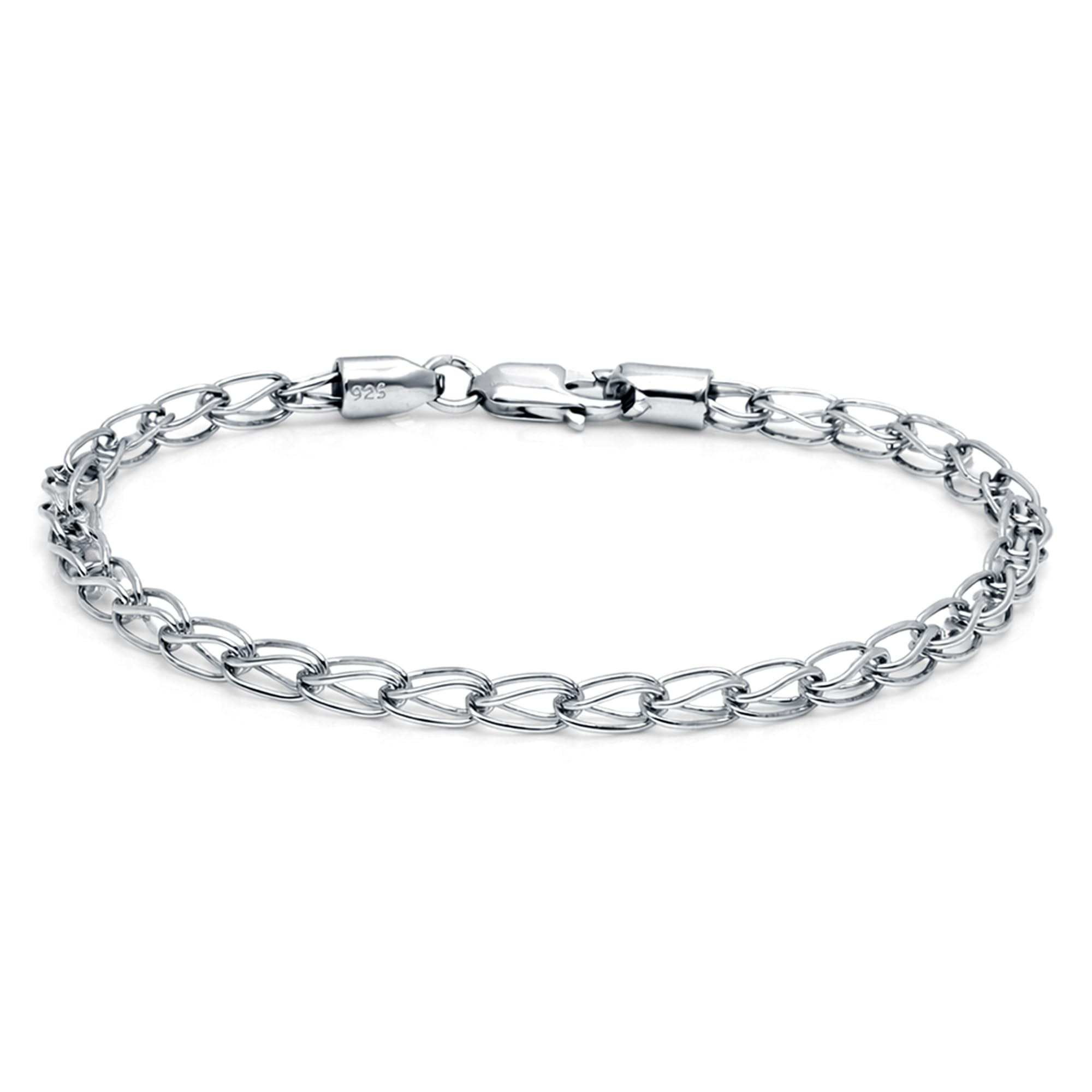 925 Sterling Silver Bracelet for Men | Rhodium-Plated Oval Link Chain Bracelet | Minimalist Chain Bracelet for Men | Silver Bracelet Jewelry Gift for Him Husband Boyfriend-image-30