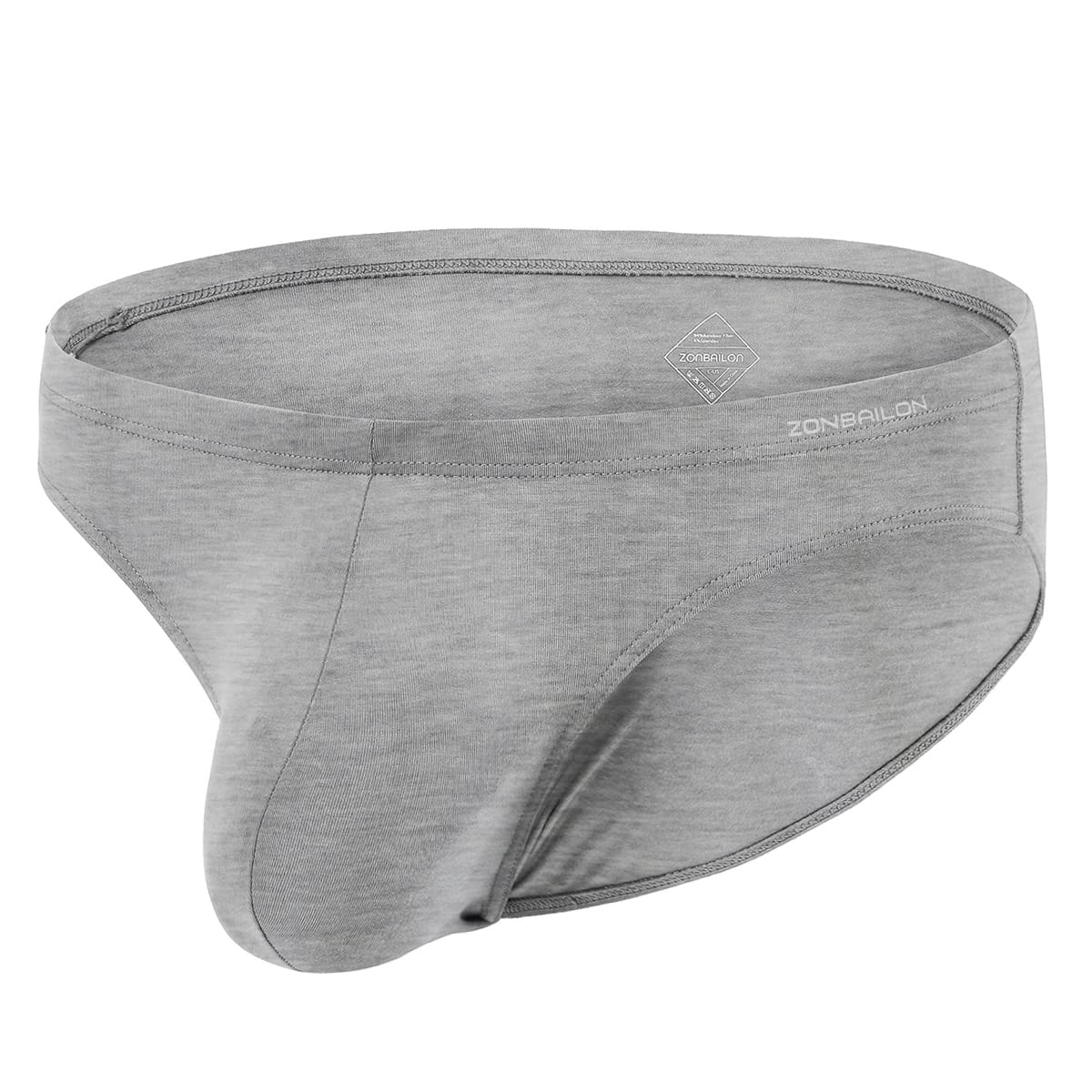 ZUOLAIYIN Herren Slips Slip Männer Herren Unterhosen Slip mit Beutel Sexy Slips für Männer Frontbeutel Bambus Schwarz Grau