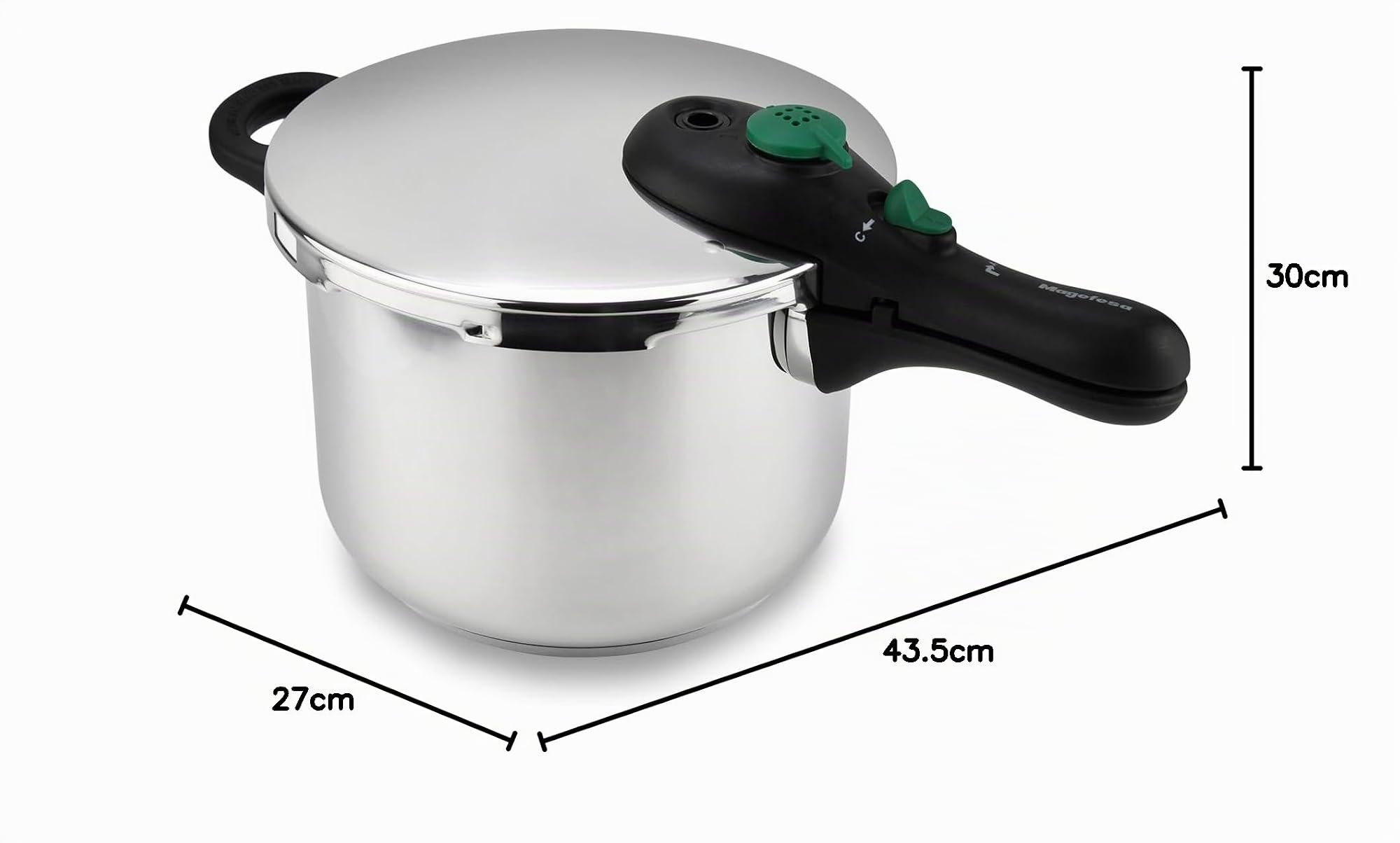 Magefesa DYNAMIC - Pentola a Pressione Rapida da 6L, Acciaio Inox 18/10, 5 Sistemi di Sicurezza, Facile da Usare, Adatta a Tutti i Tipi di Cucine, Induzione