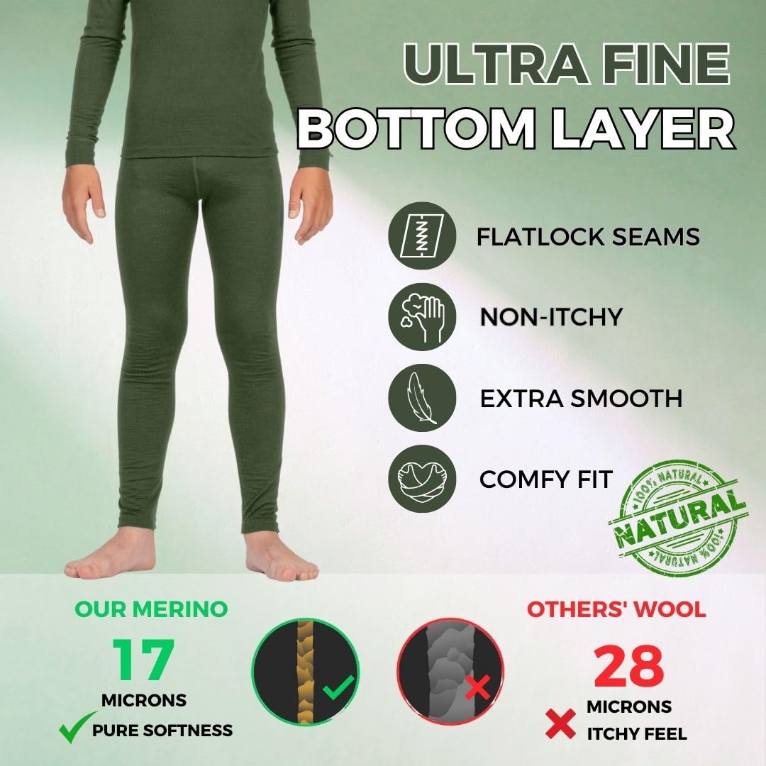 menique 100 % lana merino para niños, leggings térmicos para niños y niñas, medias de secado rápido, pieles para fútbol, correr, deportes al aire libre, senderismo, ropa de dormir