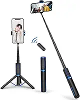 ATUMTEK Tripé de bastão de selfie, bastão de selfie 3 em 1 de alumínio Bluetooth extensível com controle remoto sem fio e suporte de tripé para iPhone 15/14/13/12/11 Pro/XS Max/XS/XR/X/8/7,