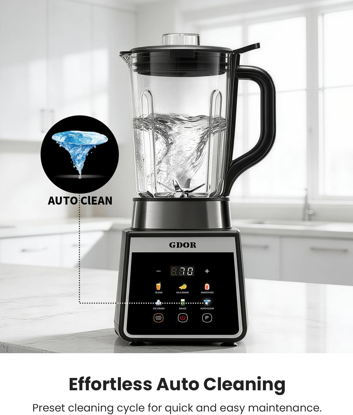 GDOR Blender, Smoothie Blender 1300W Auto-Program Crush Ice