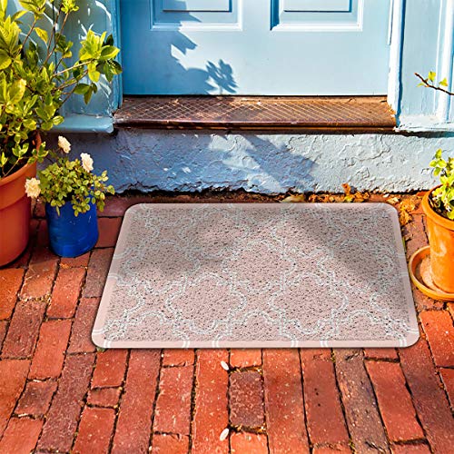 Modern Puzzle Pattern Doormat Pvc Rubber Backing Area Rugs Floor Mats Non Slip Carpet For Front Door Indoor Outdoor 24X36 Inch Pink #TOP3