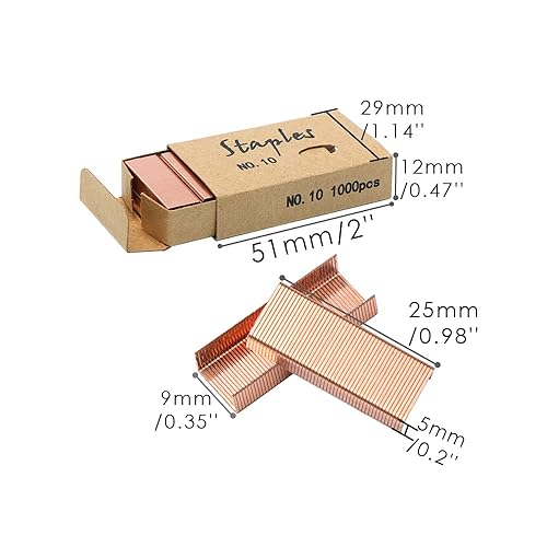 Miniatura 2 de Mogoostry Recambios de mini grapas de colores para mini grapadora, sin atascos, 1000 piezaspaquete (4 paquetes No.10 en total)