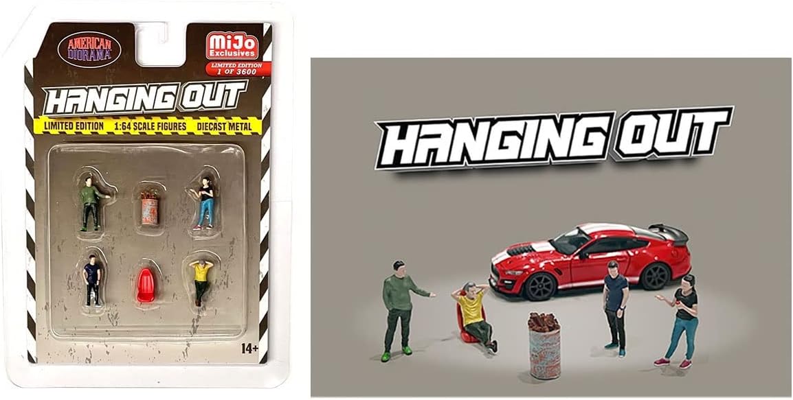 American DioramaHanging Out 1:64 Metal Figures Set AD-76514MJ, for All 1:64 die cast Vehicle Display and Diorama