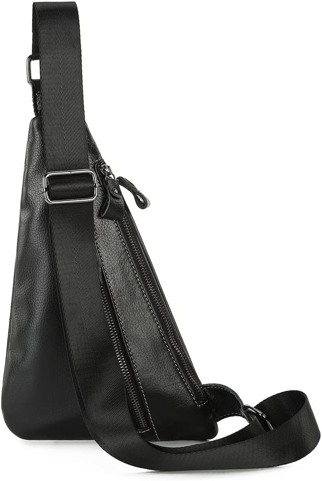 Explosive Men's Chest Bag Leisure Leather Men's Bag Layer Leather Retro Multi-functional Crossbody Bag
