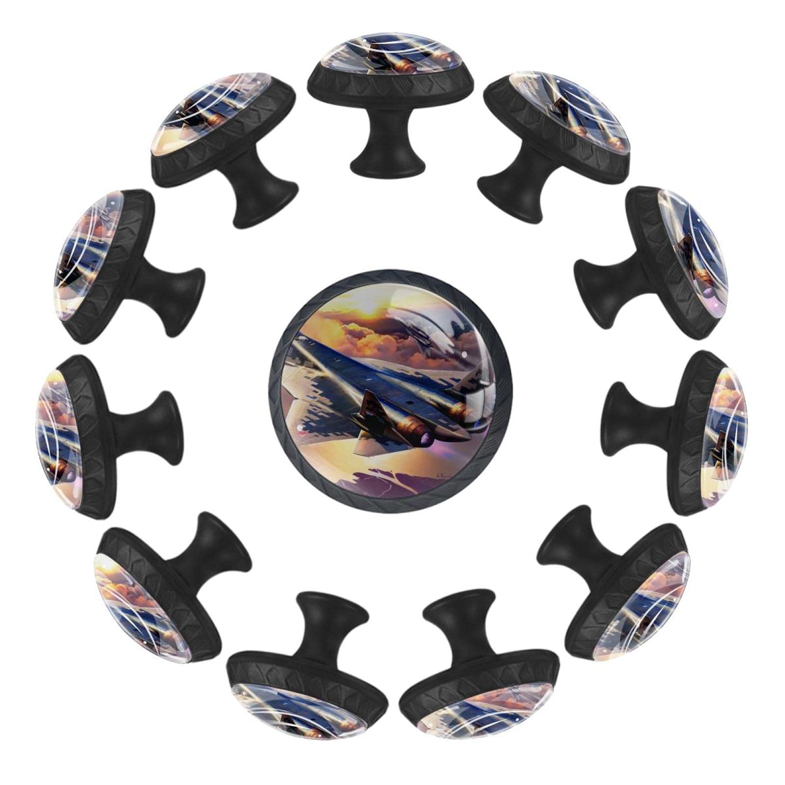 Boutons de tiroir ronds Airplane Sky lot de 12 pièces 35 mm pour commode