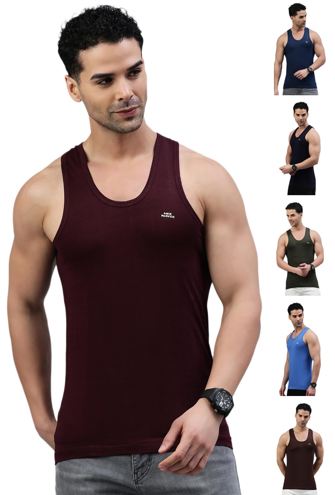 Men's Cotton Sleeveless Round Neck Regular Fit Vest | Baniyan for Men | Pack of 6-image-39