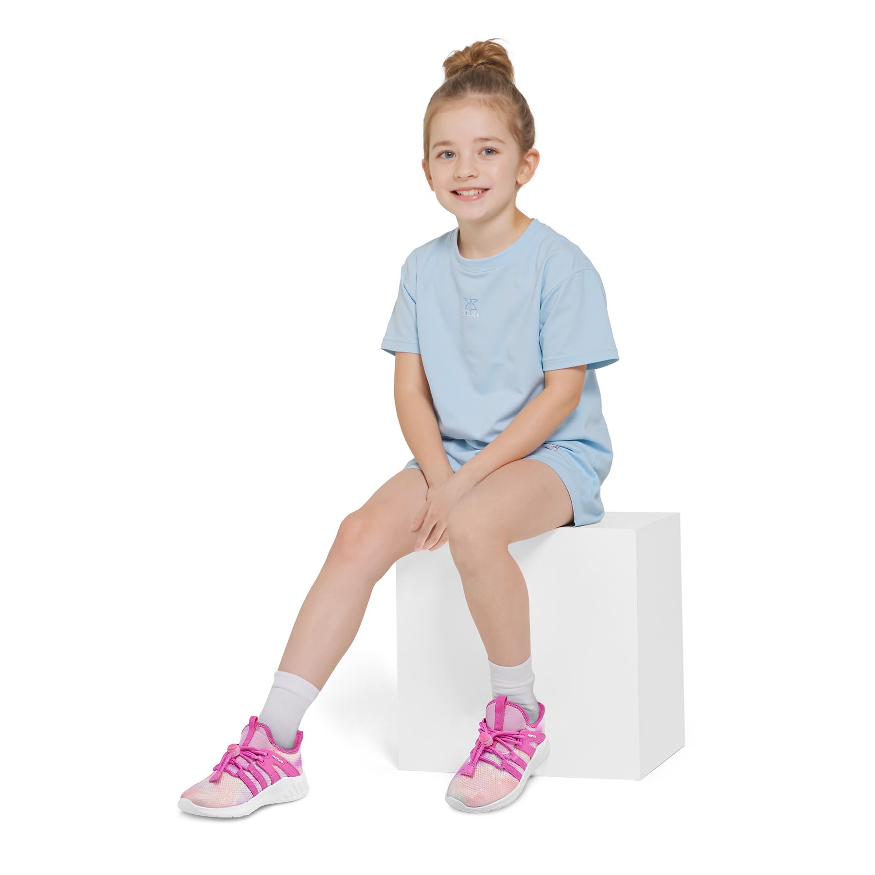 RUNSIDE Scarpe da tennis da bambina, con lacci, scarpe da corsa per bambini | Scarpe da corsa leggere e traspiranti