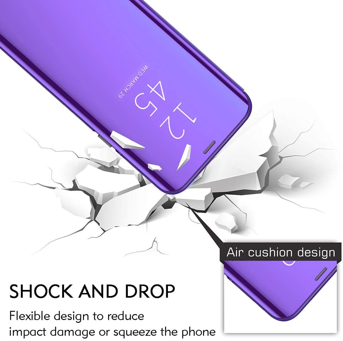 Yrzper Custodia per iPhone 12/Pro (6.1) Clear View Standing Cover