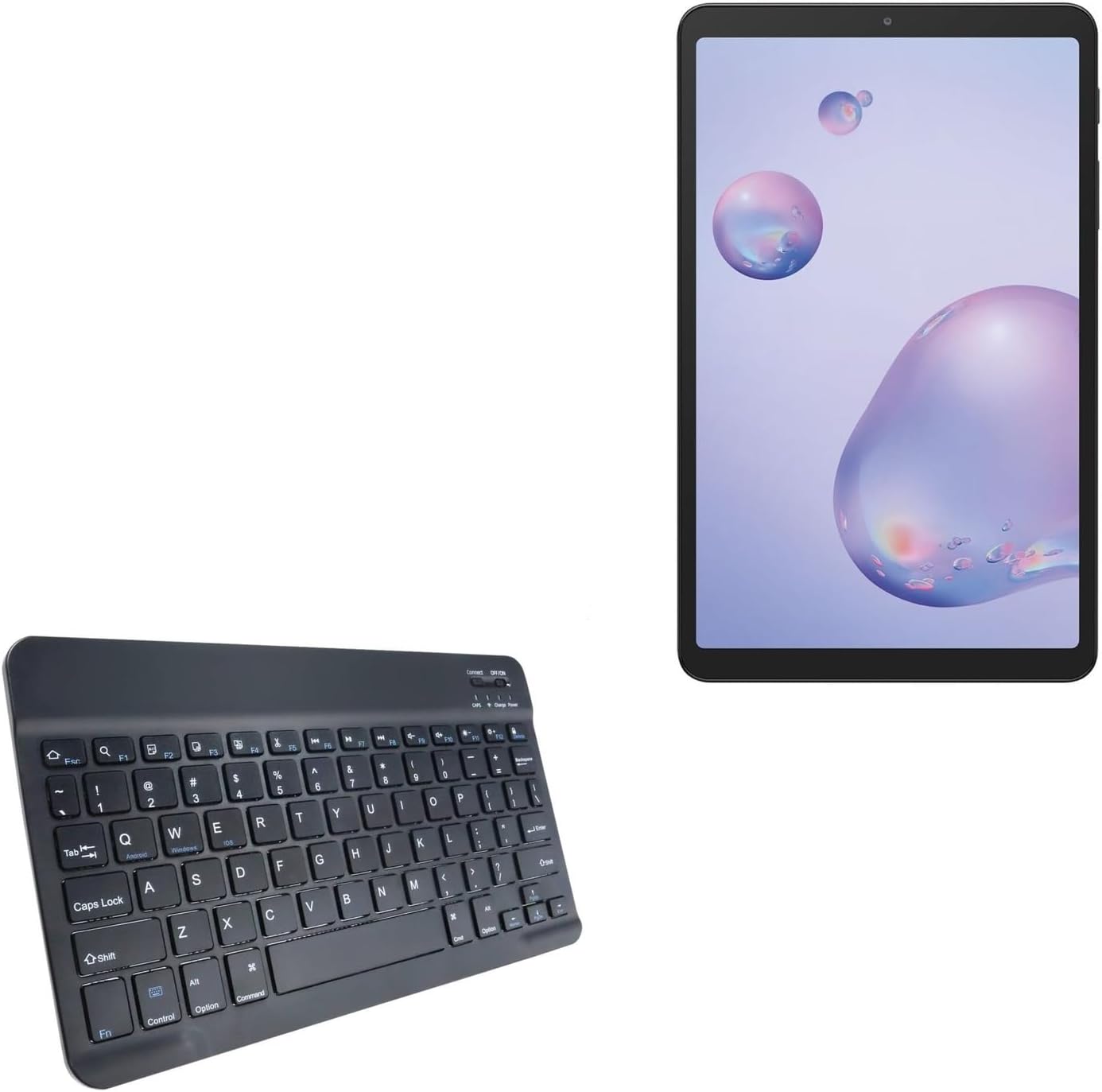 BoxWave Keyboard Compatible with Samsung Galaxy Tab A 8.4 (2020) - SlimKeys Bluetooth Keyboard, Portable Thin with Chiclet-Style Keys - Jet Black