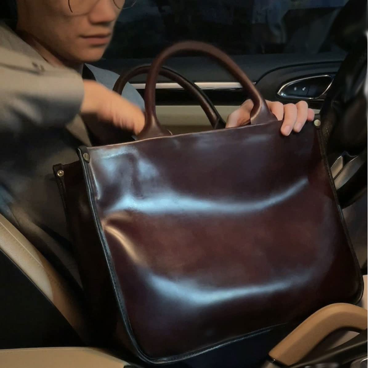 Maletines de transporte para hombre, bolsos de cuero vacuno, bolsos de hombro de piel auténtica, bolsas para laptop