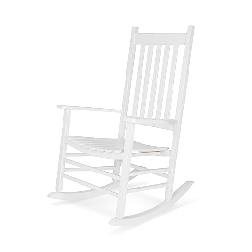 Shine Company 4332WT Vermont Porch Rocker | High Back Rocking Chair – White