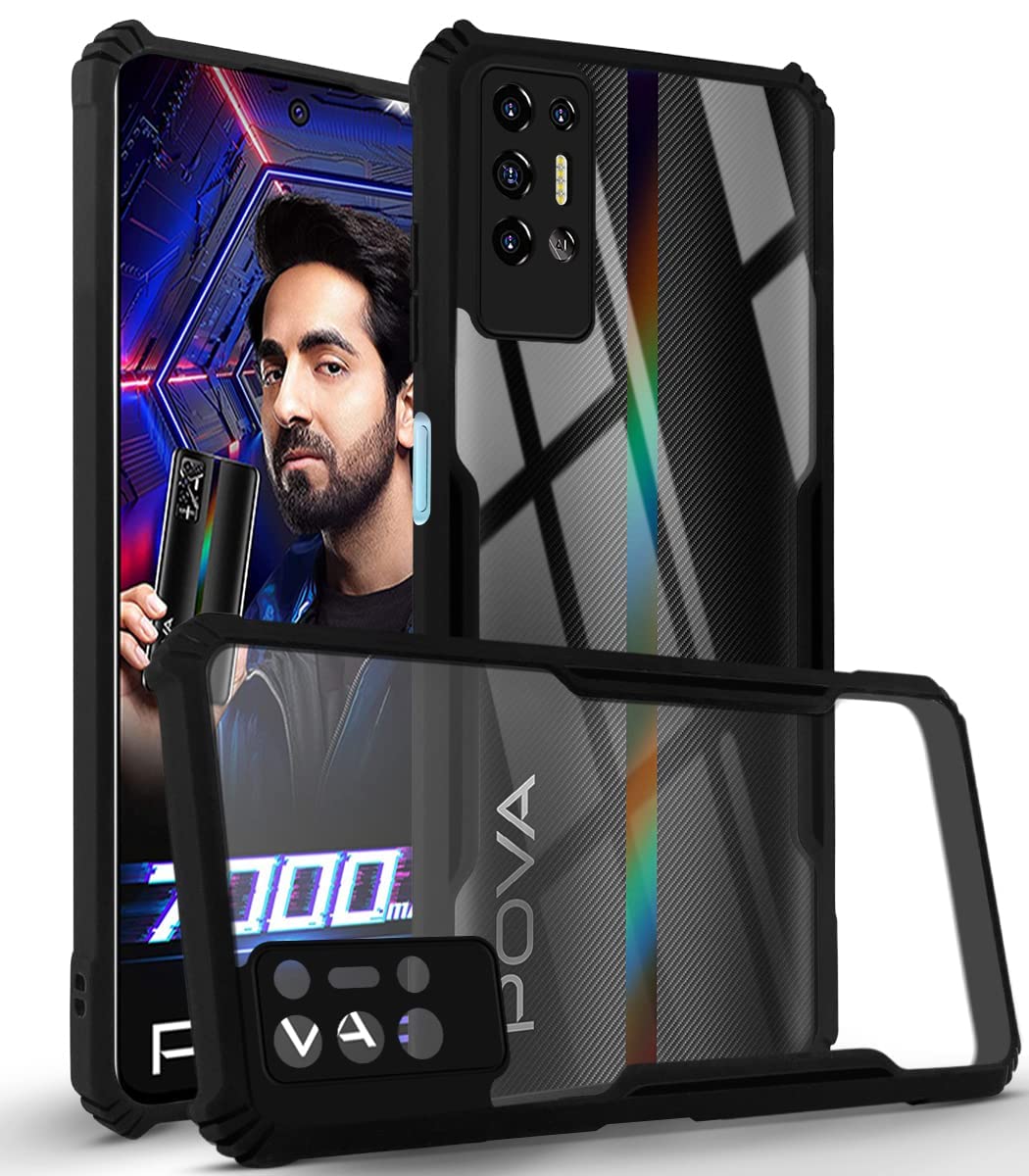 Jkobi Back Cover Case for Tecno Pova 2 (Shockproof with Polycarbonate Clear Panel | Professional Black) (B0CBVCQ72N) Amazon Price History, Amazon Price Tracker