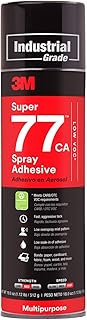3M Super 77 Multipurpose Permanent Spray Adhesive Glue, Low VOC, Paper, Cardboard, Fabric, Plastic, Metal, Wood, Net Wt 18 oz