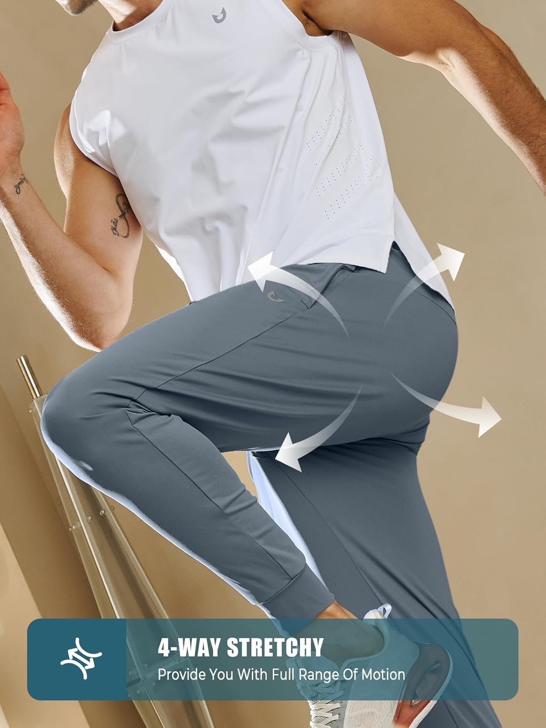 NORTHYARD Men's Joggers Pants with Zipper Pockets Lightweight Sweatpants Athletic Running Workout Track Pants for Men - Image 5