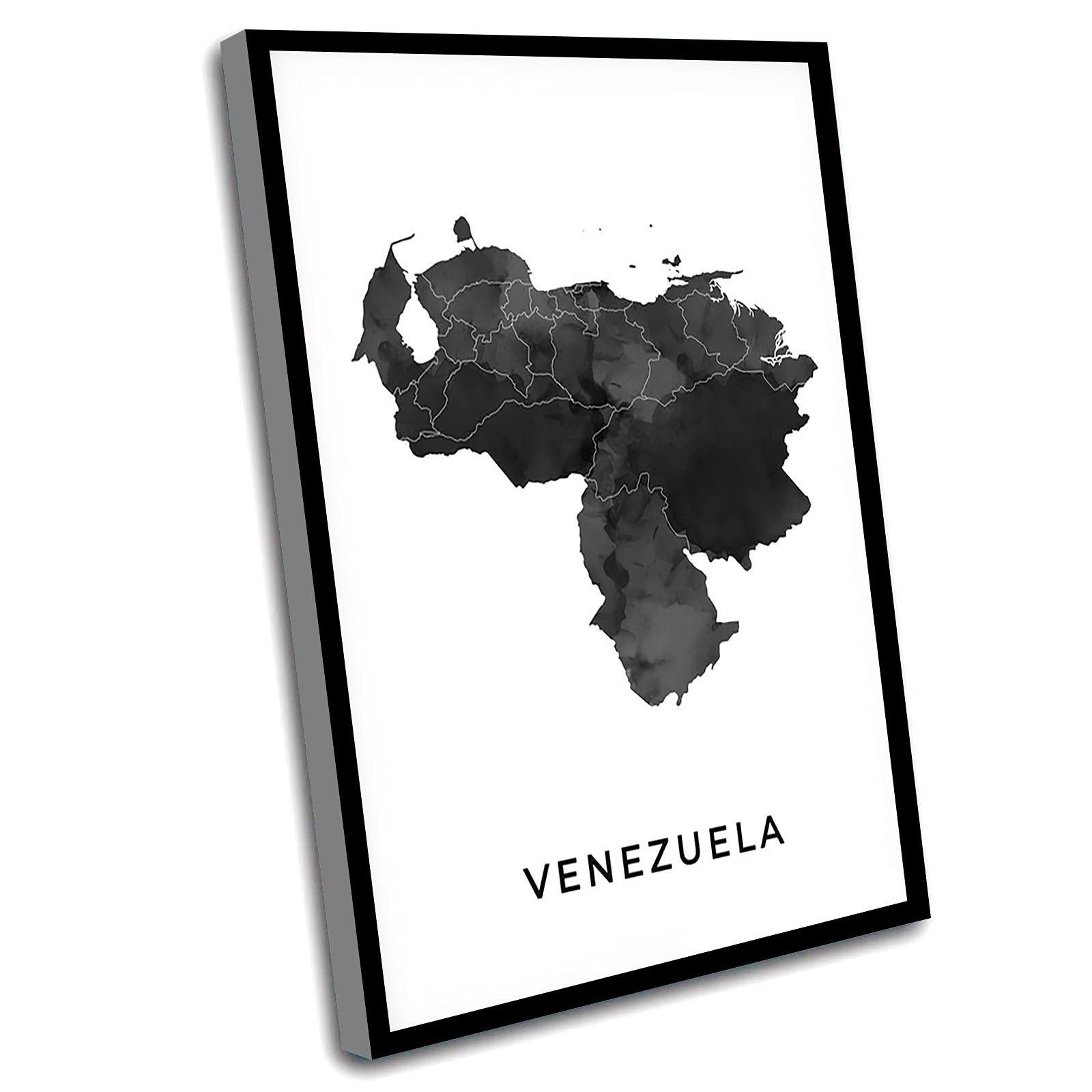 Wall Art Canvas Art,Kids Room Decor For Girls,Venezuela Map Art Poster,Black And White Wall Art Print Of Venezuela,Gift Idea,Map Art Print,Gift For