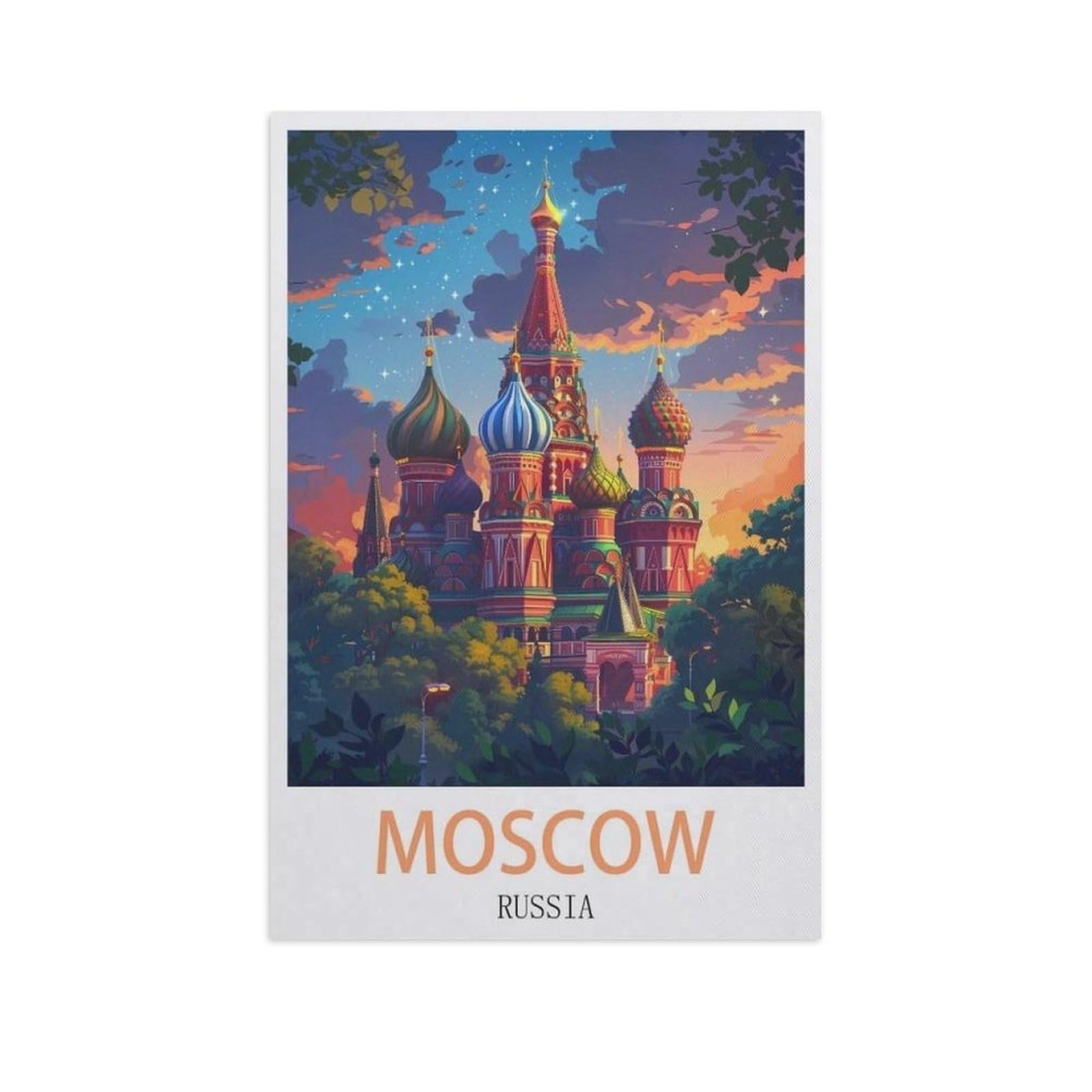 Moscow Russia，Jigsaw Puzzles for Adults 1000 Piece, Classic Puzzle Teens Boys Girls Puzzles Sturdy Tight Fitting Pieces,Letters On Back for Ideal Challenging And Gift（75x50cm）-AJ35