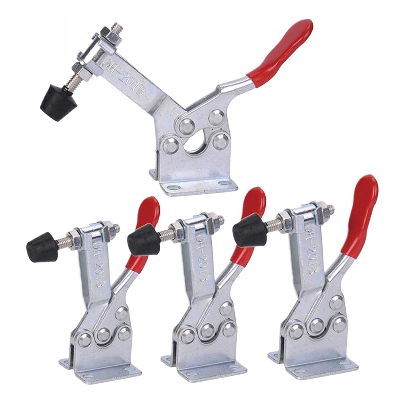 Morsetti orizzontali 4 pezzi GH-201B Morsetto a levetta Set di bloccaggio orizzontale a sgancio rapido 90Kg Utensile manuale con clip verticale resistente