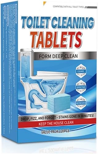 NiTa HyHy Tabletas limpiadoras de inodoro, fórmula de limpieza profunda, poner en el tanque del inodoro, paquete de 120 unidades